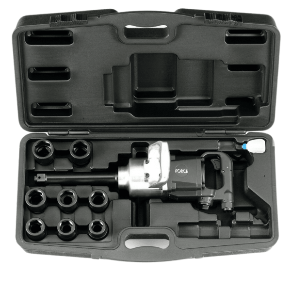 FORCE 10PC 1"DR. IMPACT WRENCH & SOCKET SET 27-41MM (100MML)