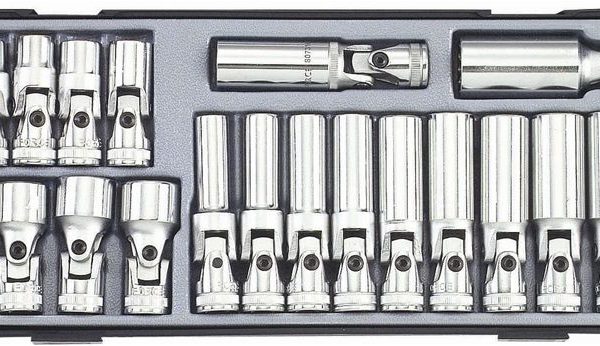 FORCE 22PC 3/8"DR. UNIVERSAL SOCKET SET (10-19MM 42MML) (10-19MM 85MML)