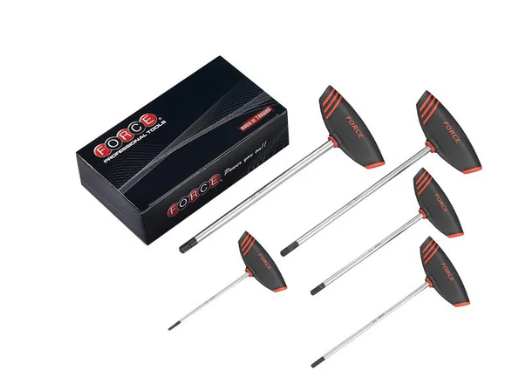 FORCE 5PC T-HANDLE HEX KEY SET 3-8MM