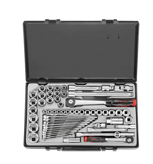 FORCE 59PC 3/8" & 1/2"DR. CABINBOX 6PT. SET (10-32MM)