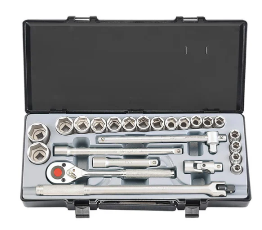 FORCE 24PC 1/2"DR. 12PT SOCKET COMBINATION SET (5/16"-1-1/4")