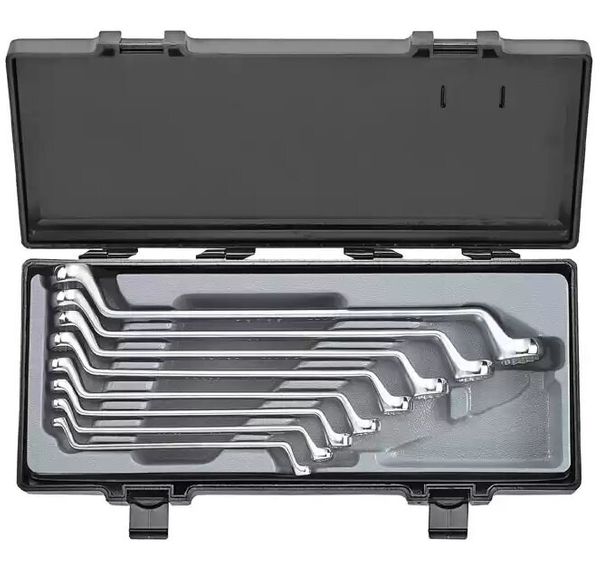 FORCE 8PC 75' OFFSET RING WRENCH SET (6X7-20X22MM)