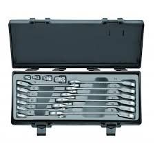 FORCE 16PC REVERSIBLE RATCHET WRENCH & ADAPTER SET (8-19MM)