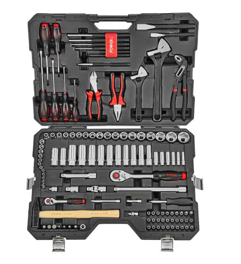 FORCE 118PC 1/4" & 1/2"DR. 6PT. COMBINATION SET (4-32MM)